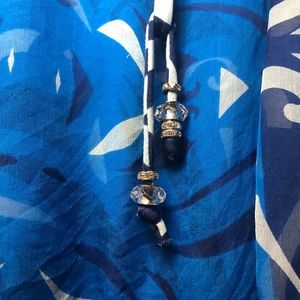 Analili Blue and White Jumpsuit in Medium